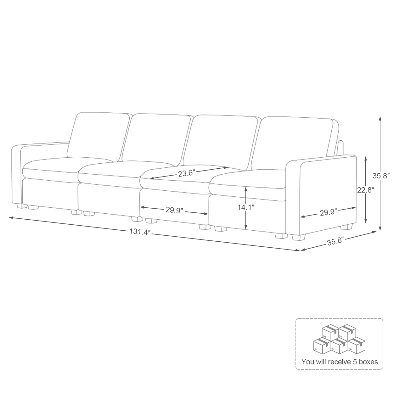 Thara Upgraded Oversized Sofa