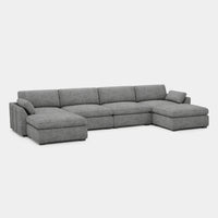 Silver-Grey-/-Chenille-6-Seat-U-Shaped-Open-Sectional