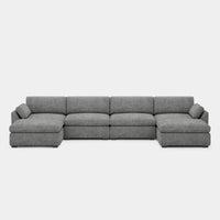 Silver-Grey-/-Chenille-6-Seat-U-Shaped-Open-Sectional
