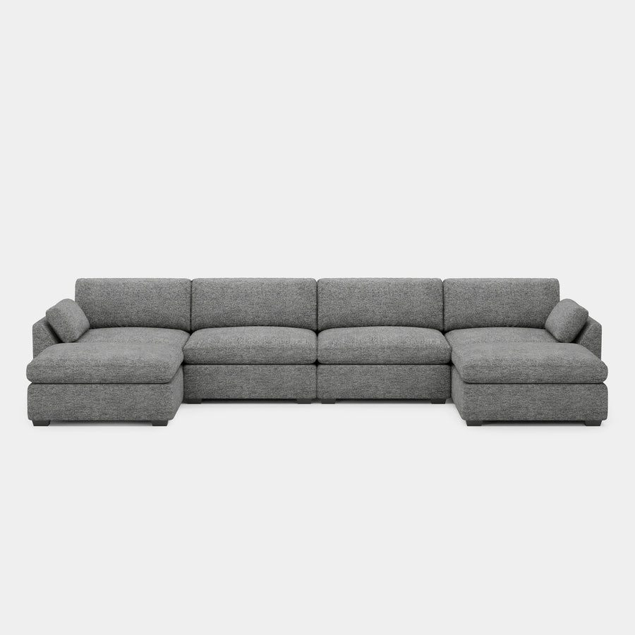 Silver-Grey-/-Chenille-6-Seat-U-Shaped-Open-Sectional