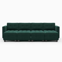 Castleton-Green-/-Velvet-8-Seat-Open-Pit-Sectional