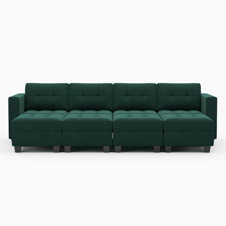 Castleton-Green-/-Velvet-8-Seat-Open-Pit-Sectional