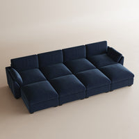 Navy-Blue-/-Velvet-8-Seat-Open-Pit-Sectional