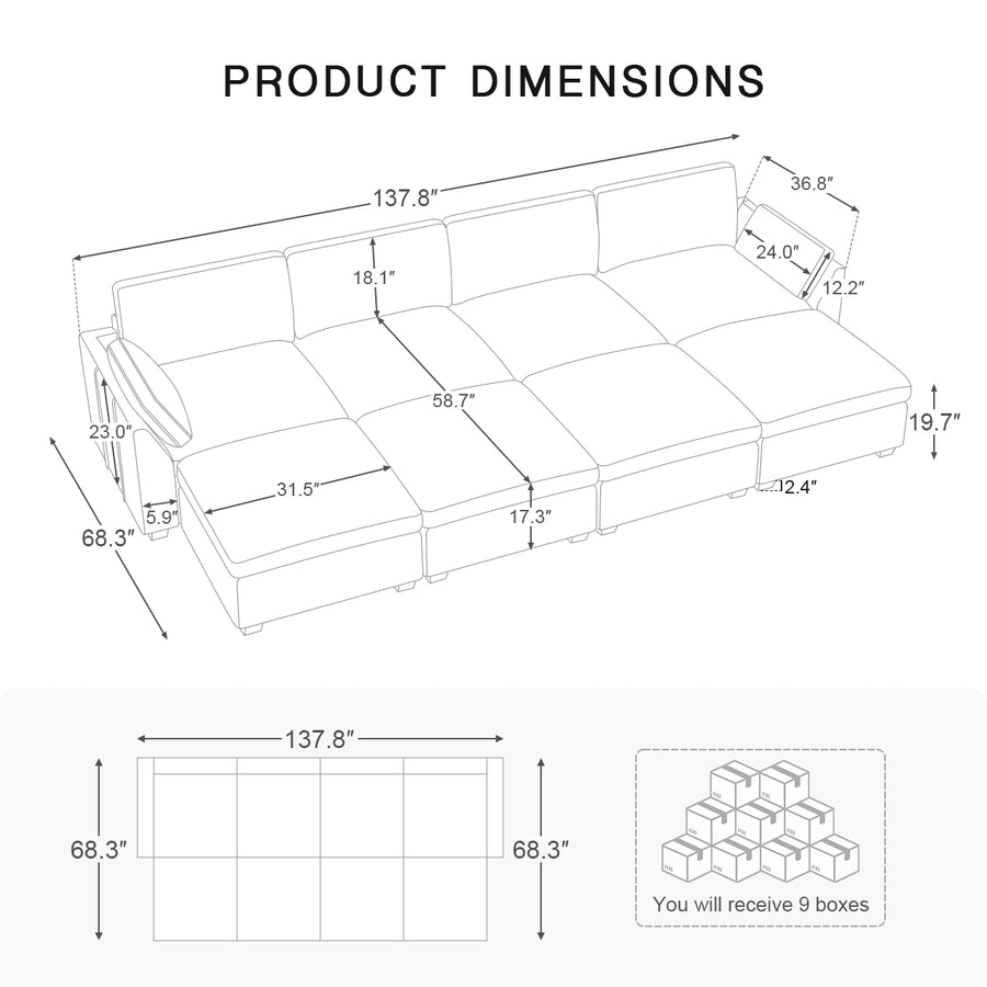 8-Seat-Open-Pit-Sectional-dimension