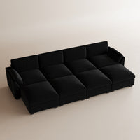 Midnight-Black-/-Velvet-8-Seat-Open-Pit-Sectional