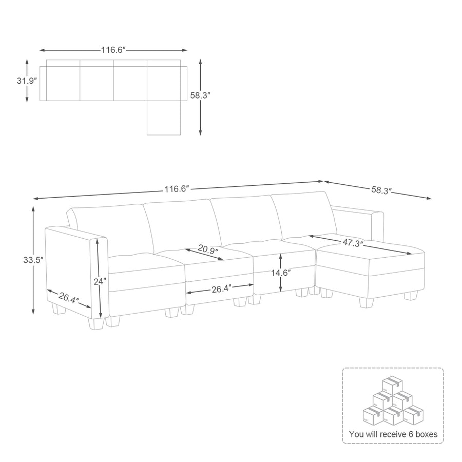 5-Seat-L-Shaped-Sectional-dimension