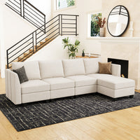 Misty-White-/-Chenille-5-Seat-L-Shaped-Sectional