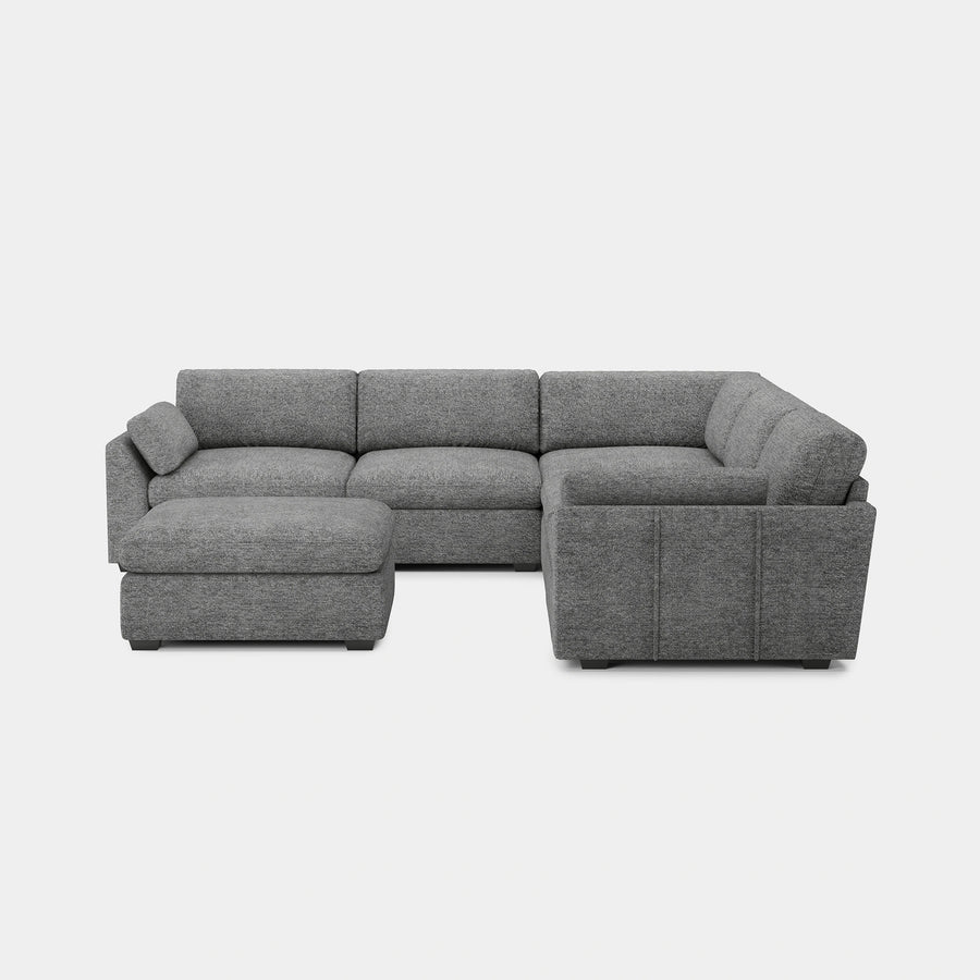 Silver-Grey-/-Chenille-6-Seat-U-Shaped-Sectional-with-Return