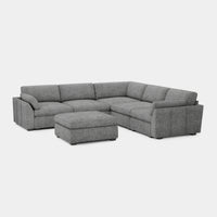 Silver-Grey-/-Chenille-6-Seat-U-Shaped-Sectional-with-Return