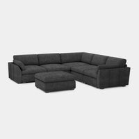 Graphite-Grey-/-Chenille-6-Seat-U-Shaped-Sectional-with-Return