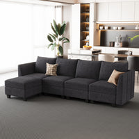 Graphite-Grey-/-Chenille-5-Seat-L-Shaped-Sectional