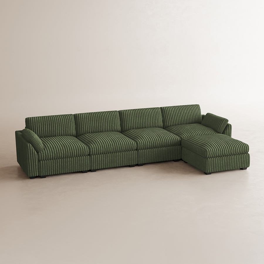 Olivewood-Green-/-Corduroy-5-Seat-L-Shaped-Sectional
