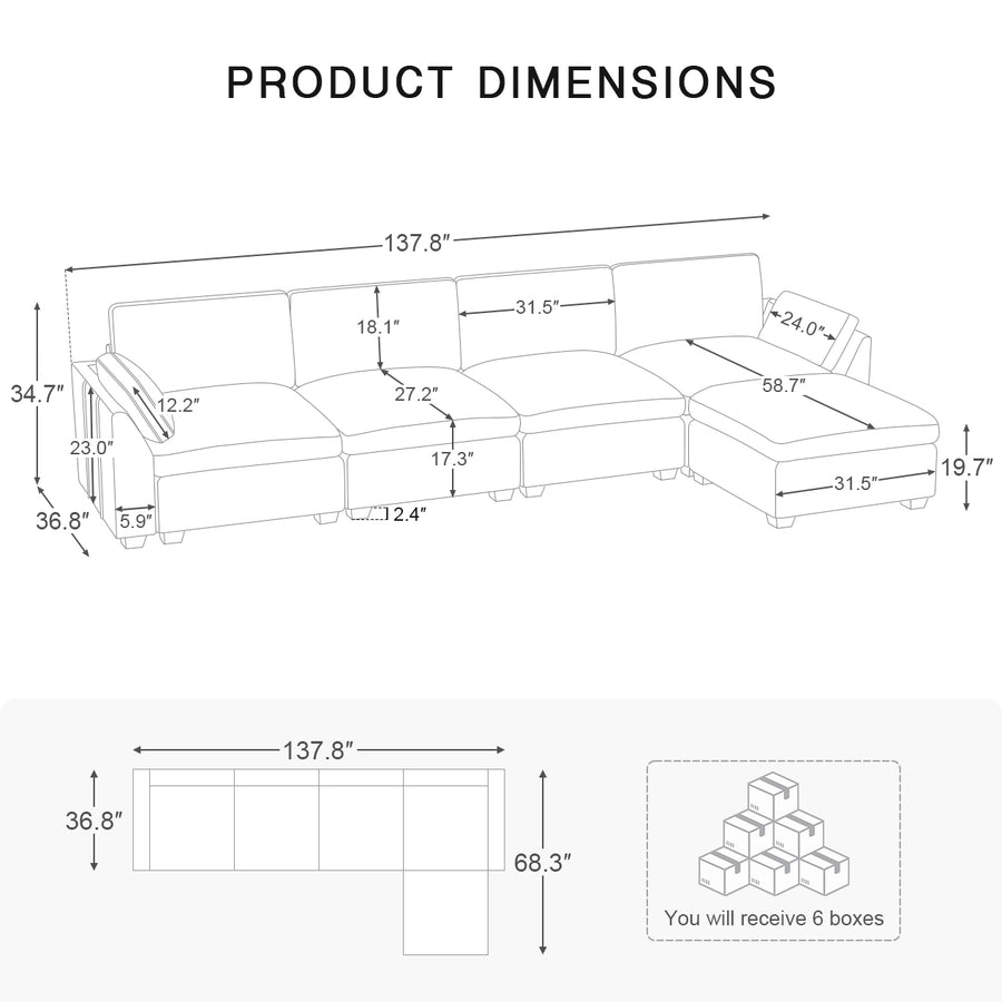 5-Seat-L-Shaped-Sectional-dimension