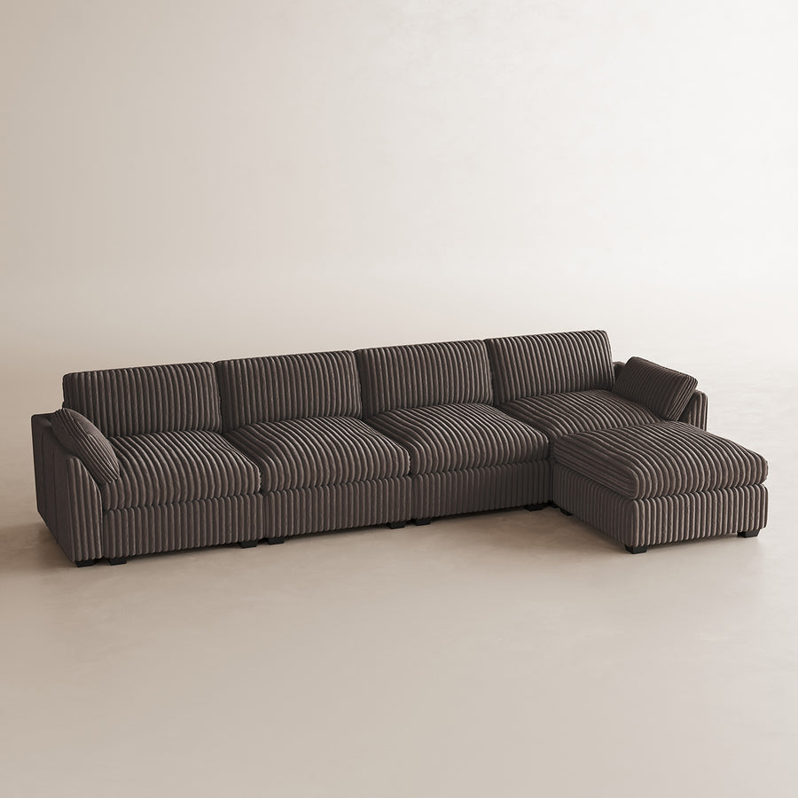 Mink-Brown-/-Corduroy-5-Seat-L-Shaped-Sectional