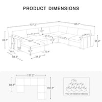 7-Seat-U-Shaped-Sectional-dimension