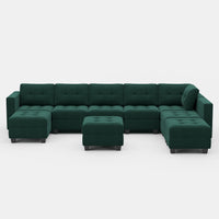 Castleton-Green-/-Velvet-9-Seat-U-Shaped-Open-Sectional-with-Ottoman