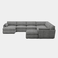 Silver-Grey-/-Chenille-8-Seat-U-Shaped-Sectional-with-Return