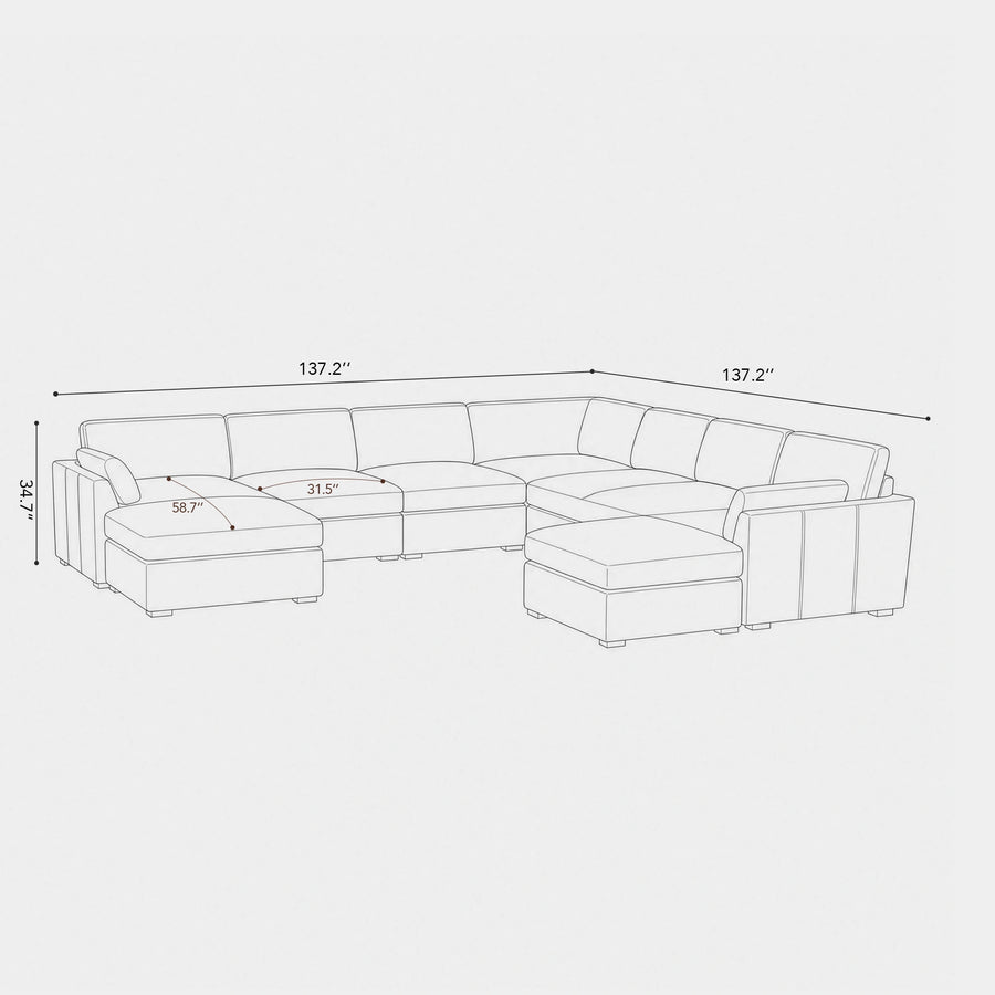 8-Seat-U-Shaped-Sectional-with-Return-dimension
