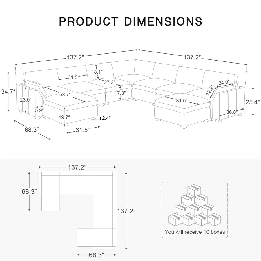 8-Seat-U-Shaped-Sectional-with-Return-dimension