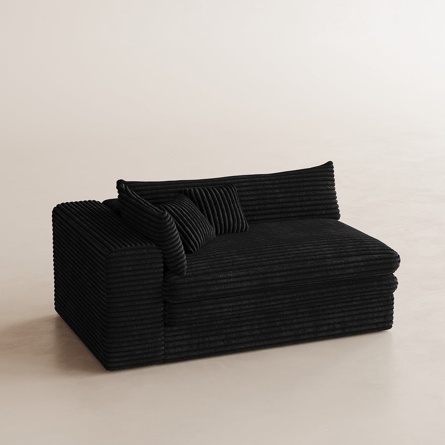 Piano-Black-/-Corduroy-Module-Left-Wide-Seat