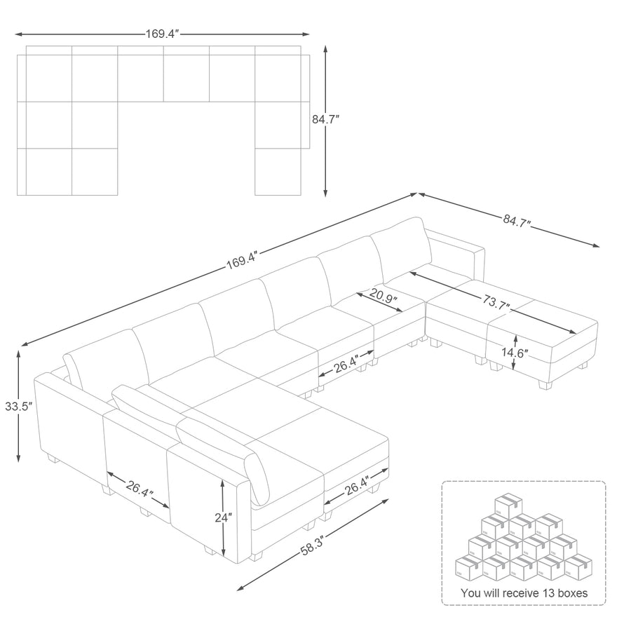 12-Seat-U-Shaped-Sectional-dimension