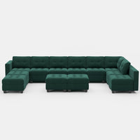 Castleton-Green-/-Velvet-12-Seat-U-Shaped-Sectional
