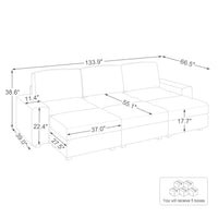 3-Seat-Sectional-with-3-Ottomans-dimension