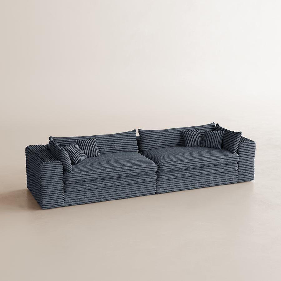 Pewter-Grey-/-Corduroy-4-Seats-Sofa