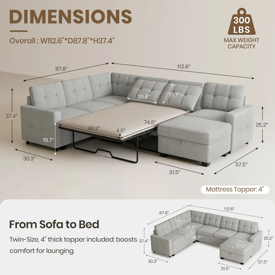 Cloud-Grey-/-Chenille-7-Seat-U-Shaped-Pullout-Sectional-dimension