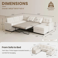 misty-white-/-chenille-7-Seat-U-Shaped-Pullout-Sectional-dimension