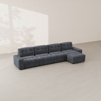 Pewter-Grey-/-Corduroy-4-Seat-L-Shaped-Sectional-with-Ottoman