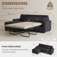 Graphite-Grey-/-Chenille-4-Seat-L-Shaped-Pullout-Sectional-dimension
