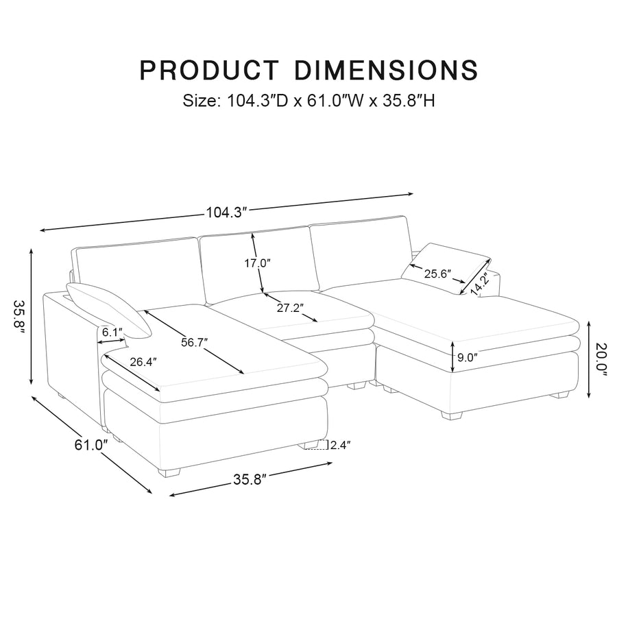 3-Seat-U-Shaped-Double-Chaise-Sectional-dimension