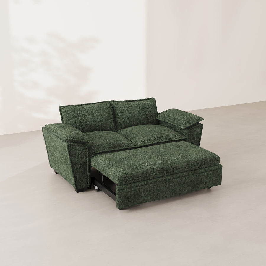 Moss-Green-/-Chenille-Pullout-Loveseat