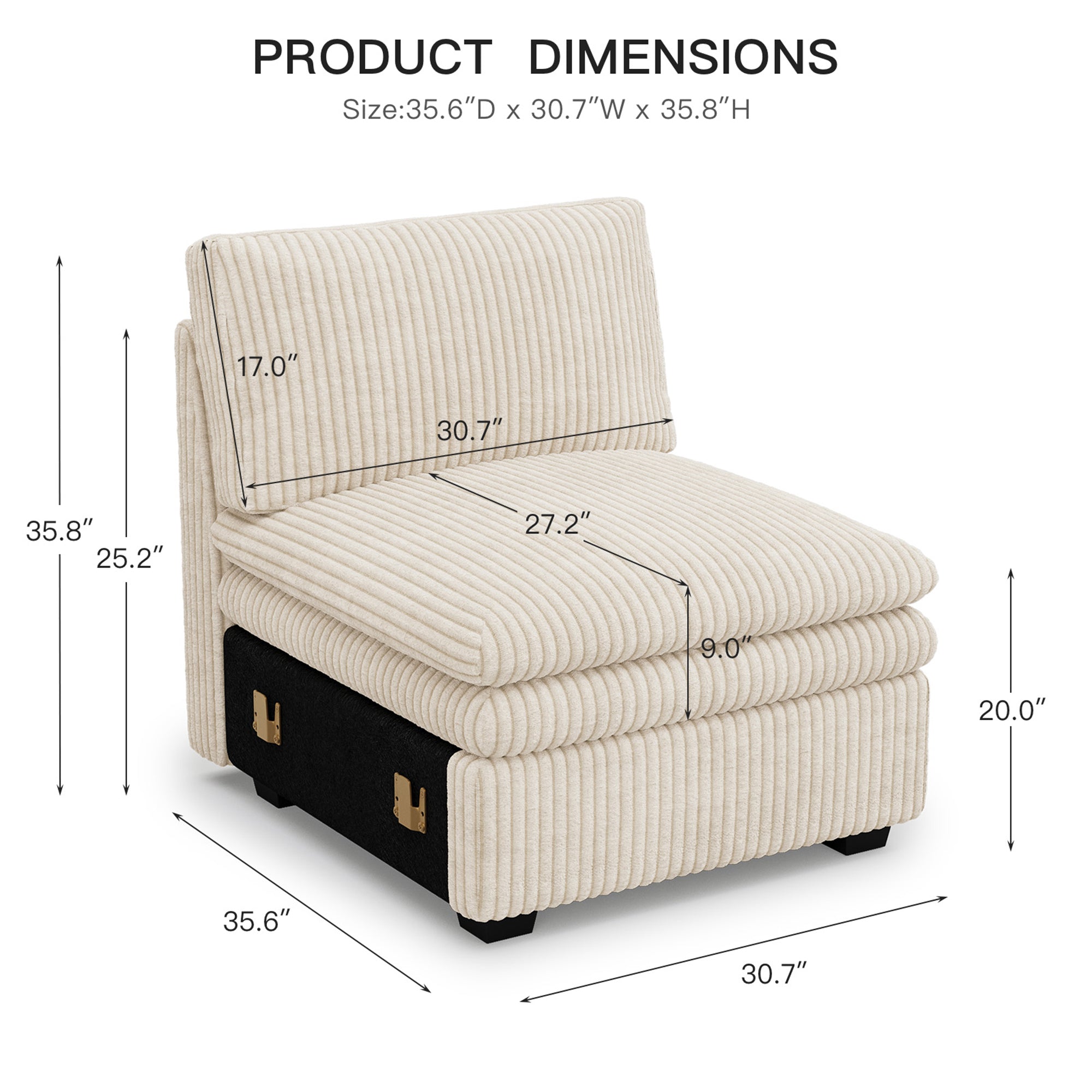 corduroy-ivory-beige-a-single-seat-dimension
