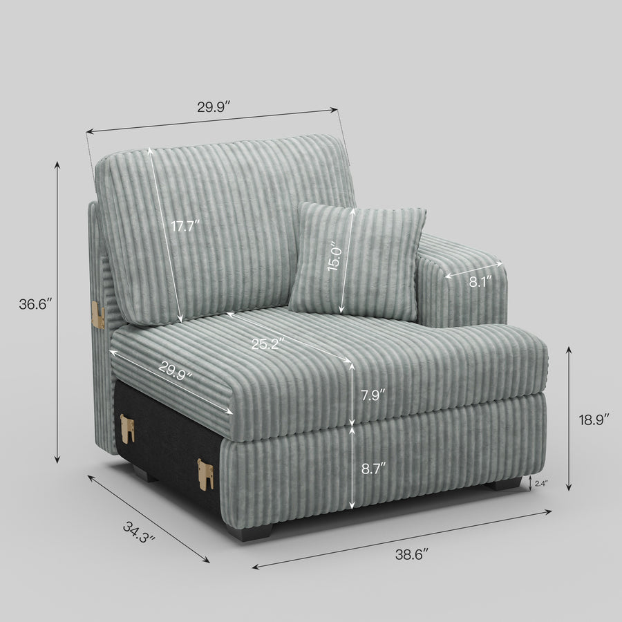 Frosted-Grey-/-Corduroy-Module-Right-Seat-dimension