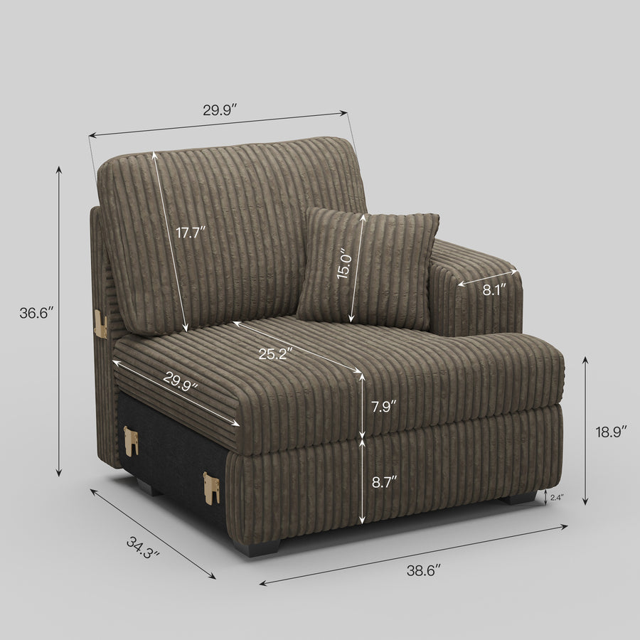Mink-Brown-/-Corduroy-Module-Right-Seat-dimension
