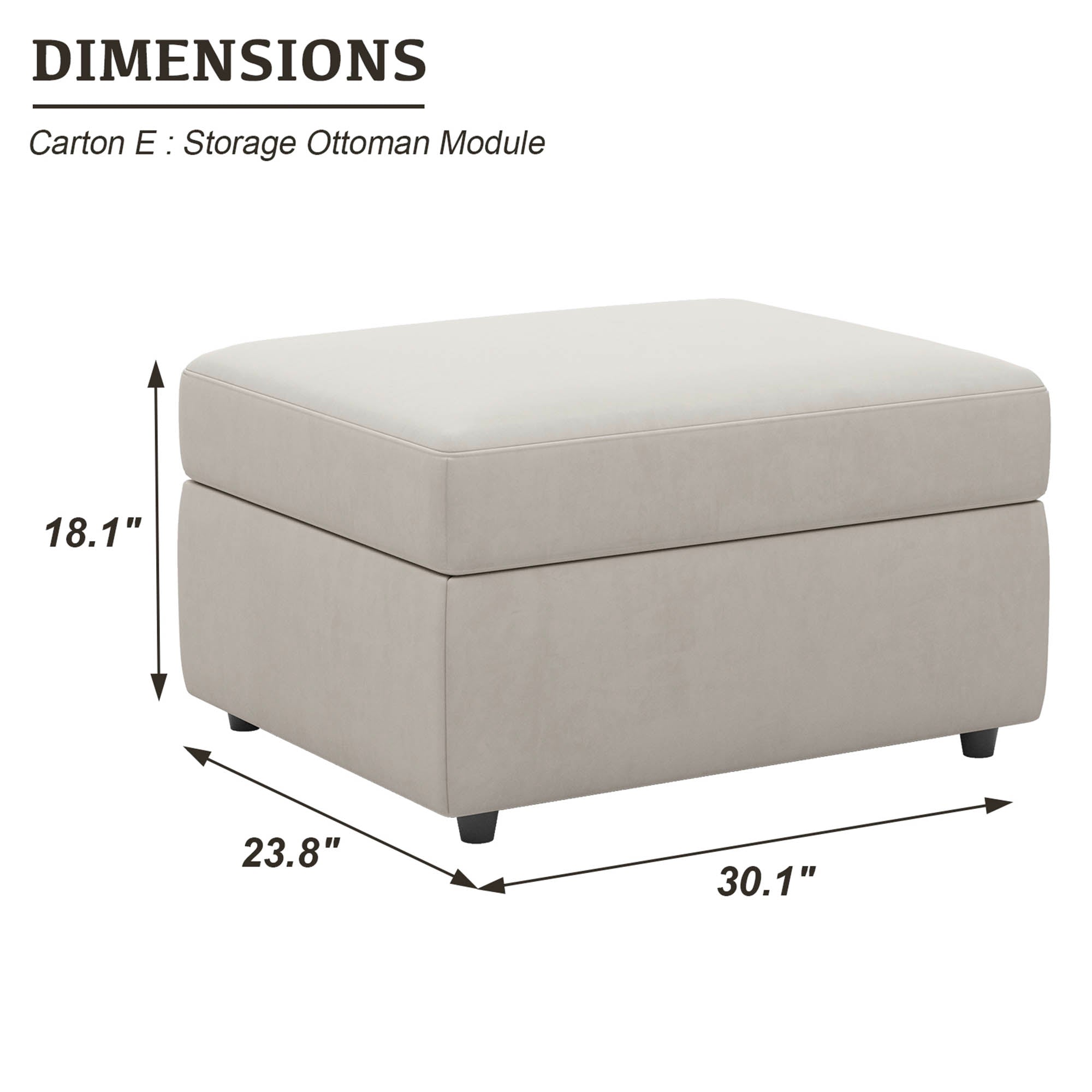 Elva Modular Velvet Ottoman