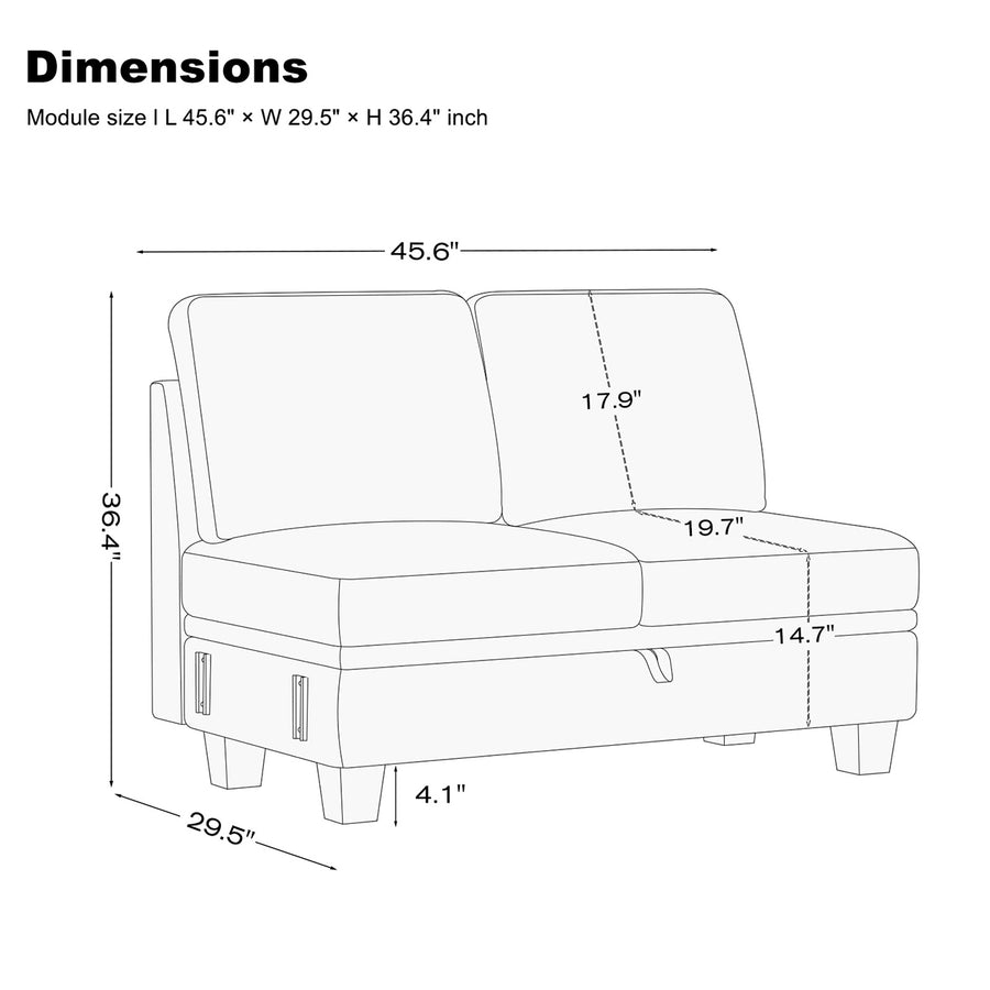 Module-Loveseat-dimension