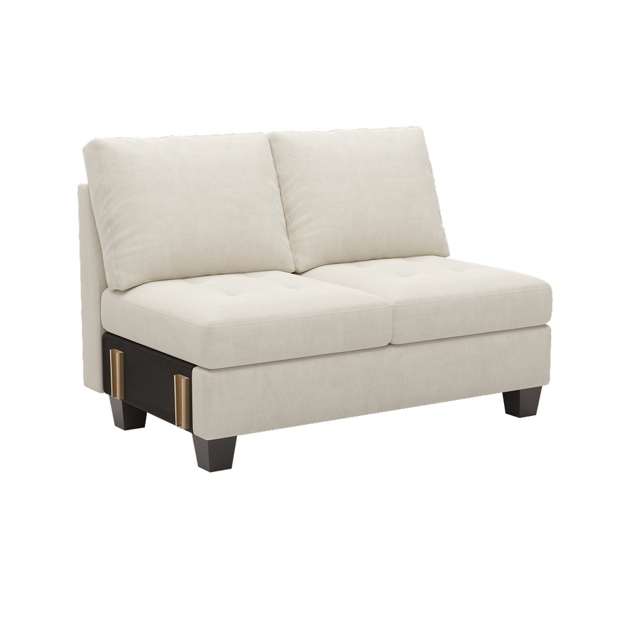 Cotton-Beige-/-Velvet-Module-Loveseat