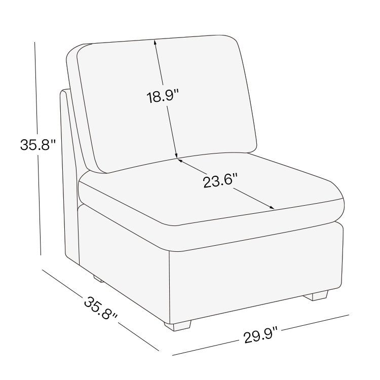 Belffin Oversized Modular Wide-Ribbed Corduroy Seat