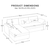 3-Seat-Left-Chaise-Sectional-dimension