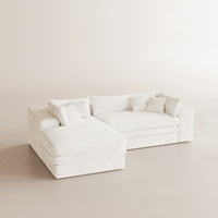 White-Beige-/-Corduroy-3-Seat-Left-Chaise-Sectional