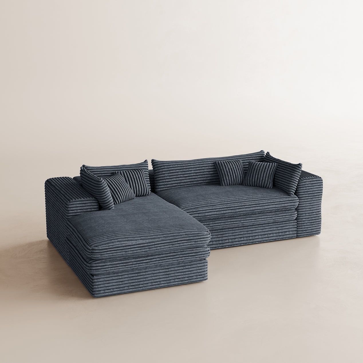 Corduroy-Pewter-Grey-Left-L-Shaped-Sectional