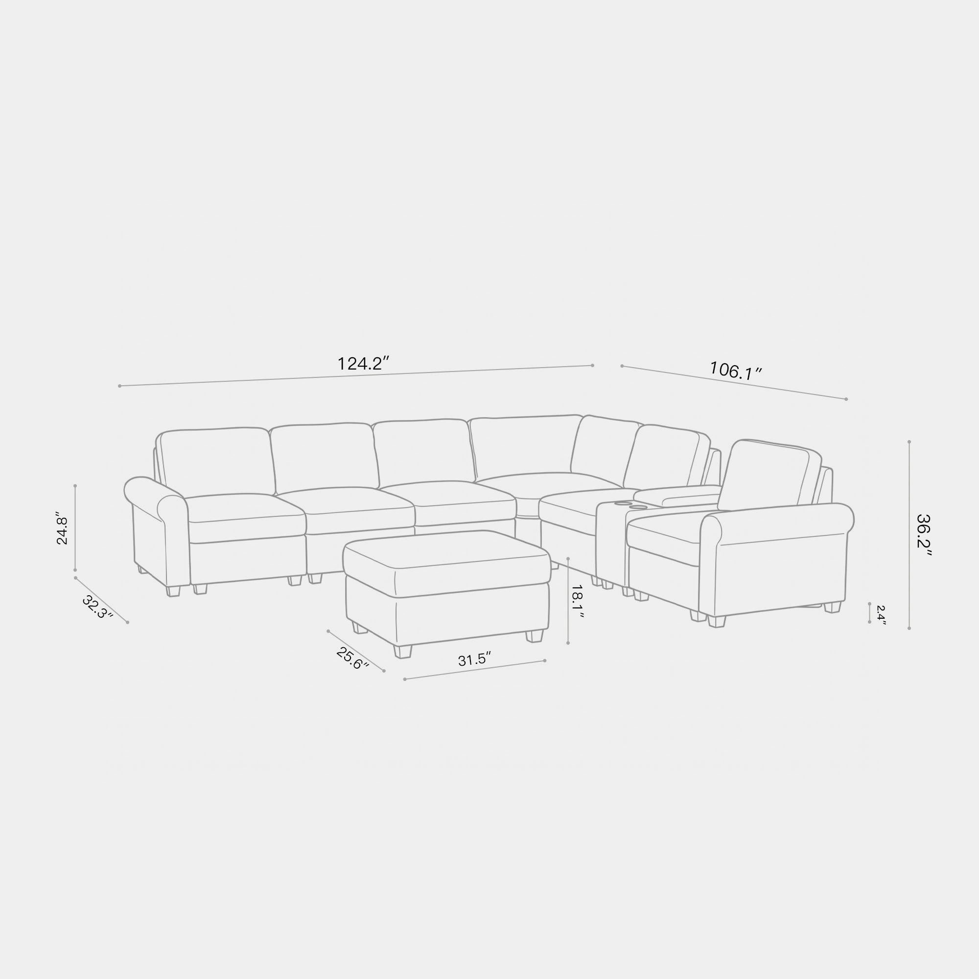6-Seats-Sectional-with-Console-dimension