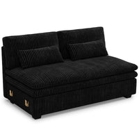 Obsidian-Black-/-Corduroy-Module-Loveseat
