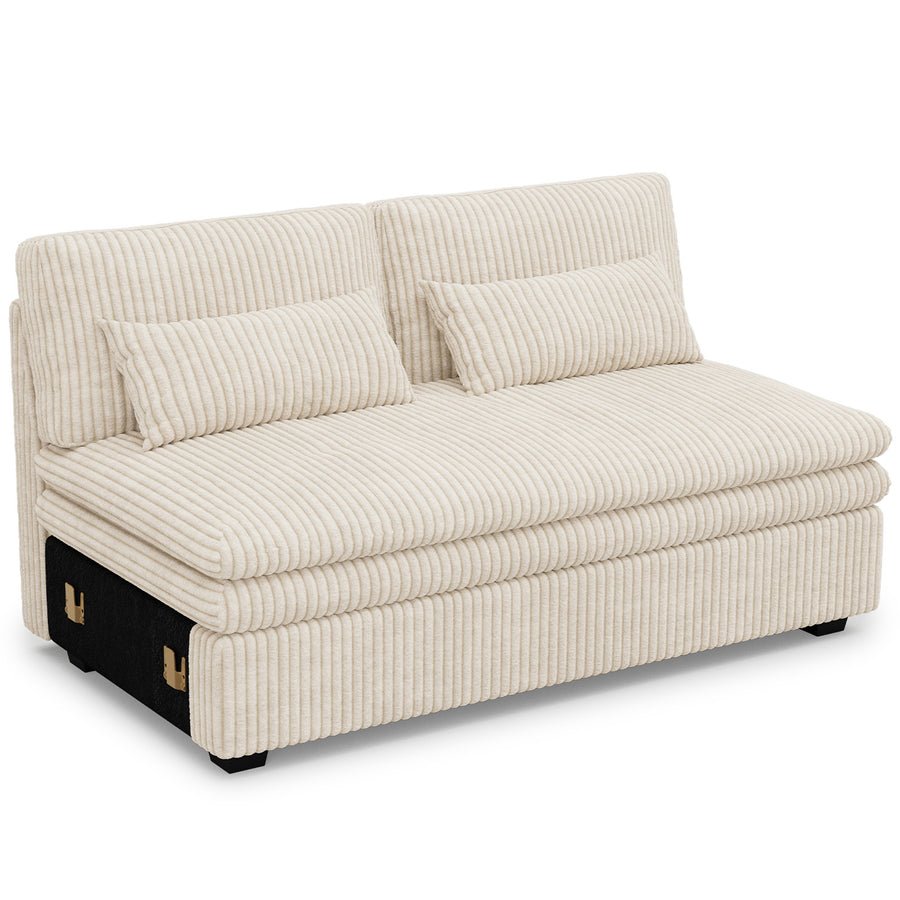 Ivory-Beige-/-Corduroy-Module-Loveseat