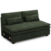 Olivewood-Green-/-Corduroy-Module-Loveseat