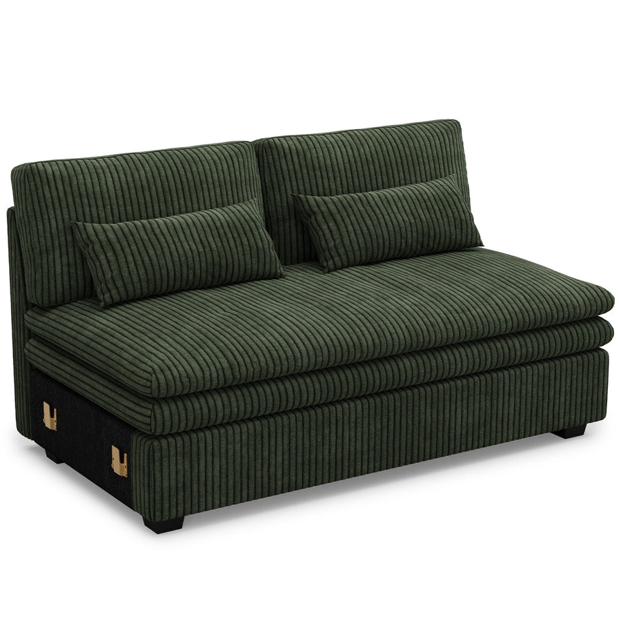 Olivewood-Green-/-Corduroy-Module-Loveseat