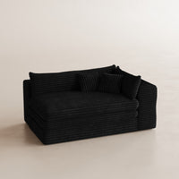 Piano-Black-/-Corduroy-Module-Right-Wide-Seat